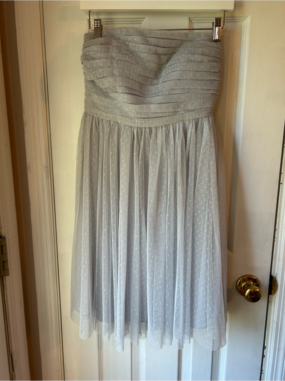 Ann Taylor Strapless Light Gray Tulle Party Dress
